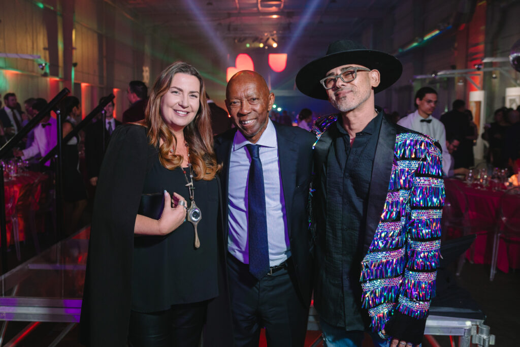 Katy Anderson, Mayor Sylvester Turner, featured artist Patrick Medrano at Houston Arts Alliance's 2023 Add On Art Gala (Photo by Johnny Than)