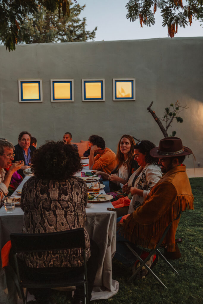 A welcome BBQ at the home of Fairfax Dorn, co-founder of Ballroom Marfa.