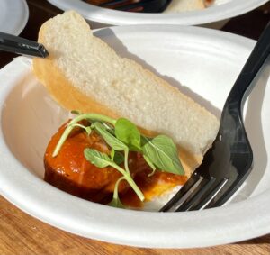 CFF – Moroccan lamb meatball topped with fresh mint by District. (Photo by Courtney Dabney)