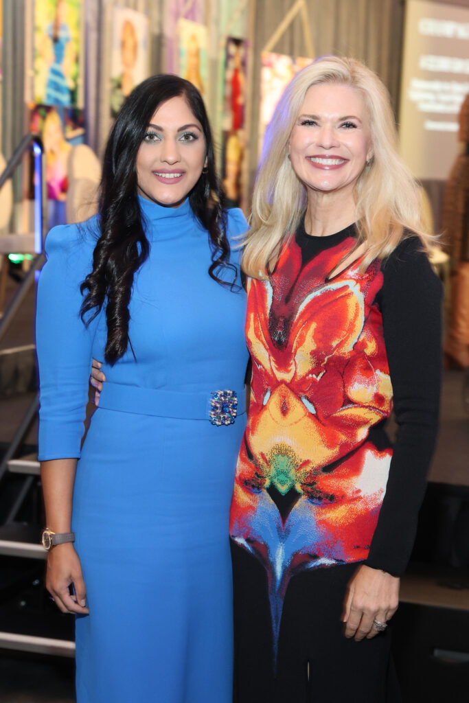 Women of Substance luncheon chairs Sippi Khurana and Amy Pierce at the Post Oak Hotel where $500,000 was raised for Houston reVision. (Photo by Priscilla Dickson)