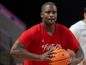 University of Houston head coach Kelvin Sampson coached the Cougars’ opening night game over the University of  Louisiana, Monroe