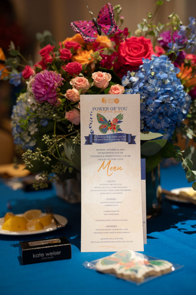 The Bryan's House Power of You Luncheon featured a colorful table setting and menu. (Photo by Danny Campbell and Rob Wythe/Wythe Portrait Studio)