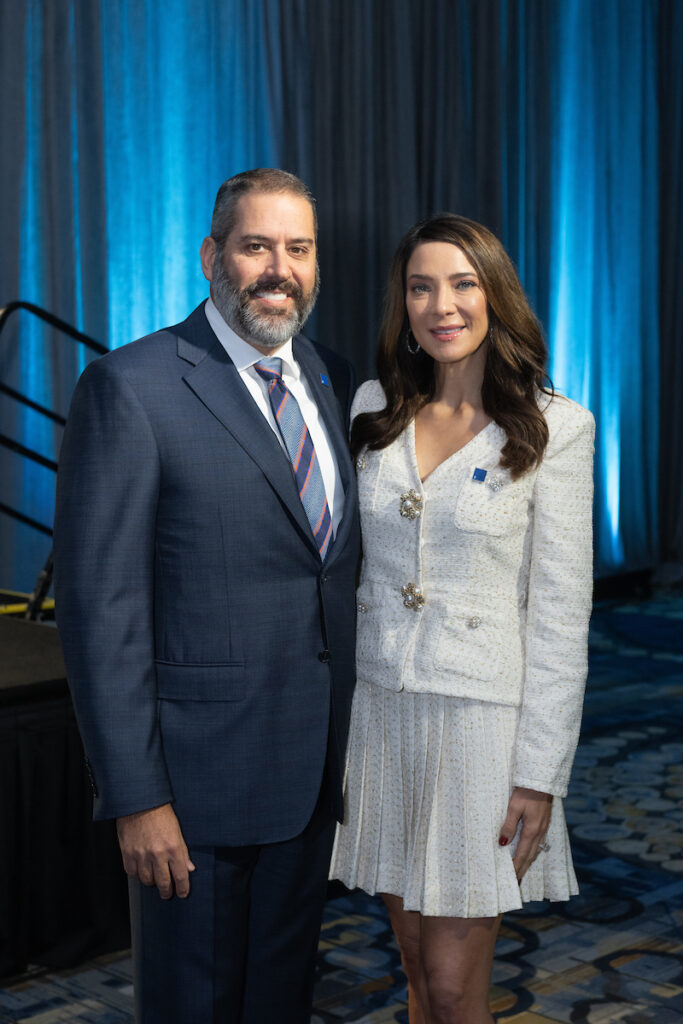 Luncheon chairs Brian Caress and Jessica Strehlow at Holocaust Museum Houston's Guardian of the Human Spirit Award luncheon.  (Photo by Wilson Parish)
