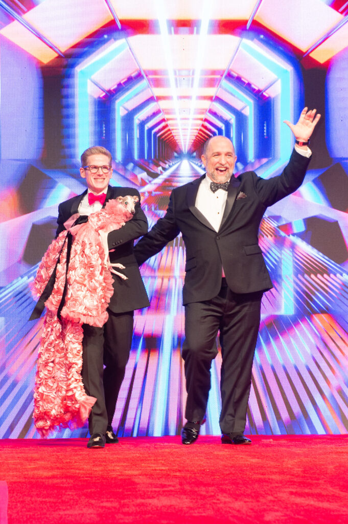Daniel Irion, Kirk Kveton with Biscuit at the Citizens for Animal Protection Celebrity Paws Gala (Photo by Jacob Power)