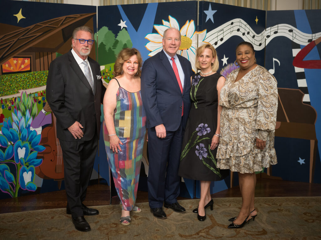 Gala chairs Danny & Robin Klaes, David & Christine Underwood, June Deadrick at the 100th anniversary celebration of Miller Outdoor Theatre. (Photo by Daniel Ortiz)