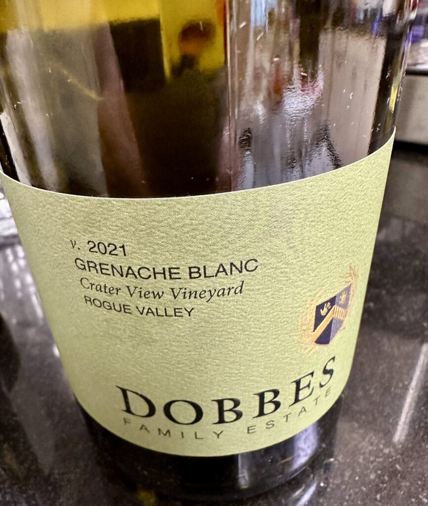 A grenache blanc from Dobbes Family Estate.
