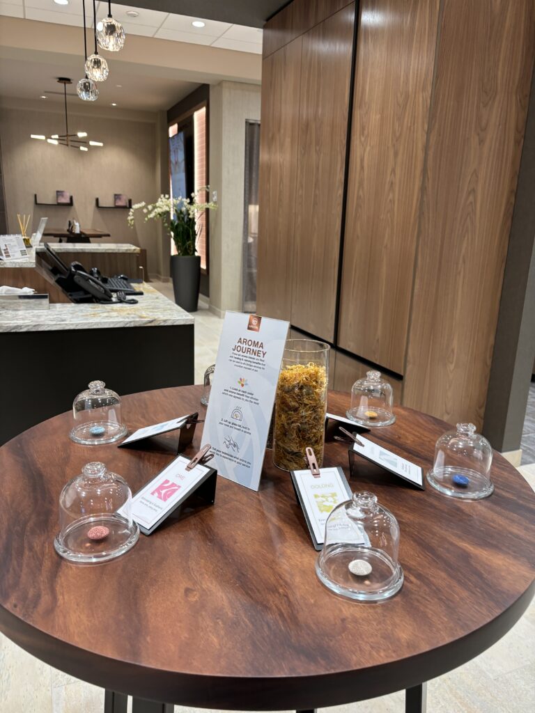 The spa/salon area at Life Time has appointments for hair and nails, and massage rooms as well.