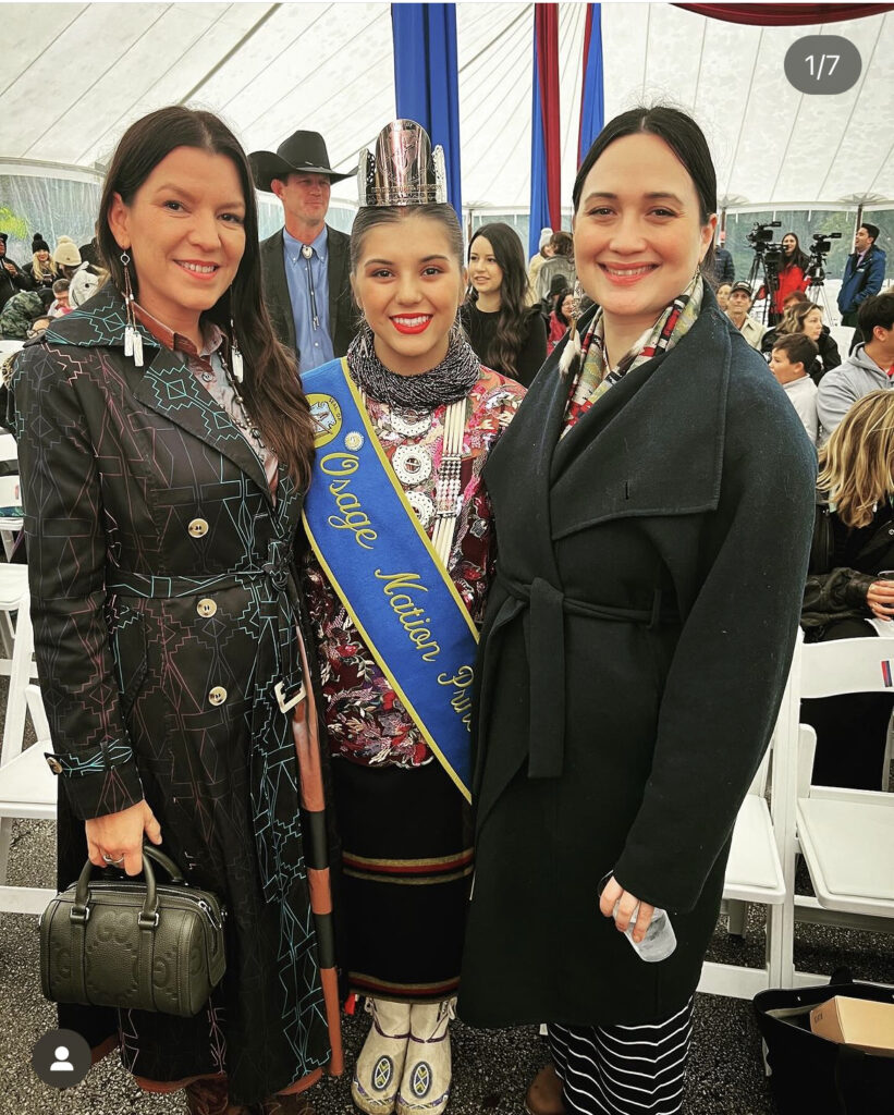 A Quiet Dignity: Osage Ambassador Addie Roanhorse featured with "Killers of The Flower Moon" star Lily Gladstone and Osage Prima Ballerina Maria Tallchief. (Courtesy Addie Roanhorse)