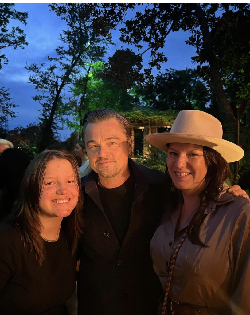 Scorsese's Assistant Art Director, Addie Roanhorse shares a moment with "Killers of the Flower Moon" star Leo DiCaprio..(Courtesy Addie Roanhorse)
