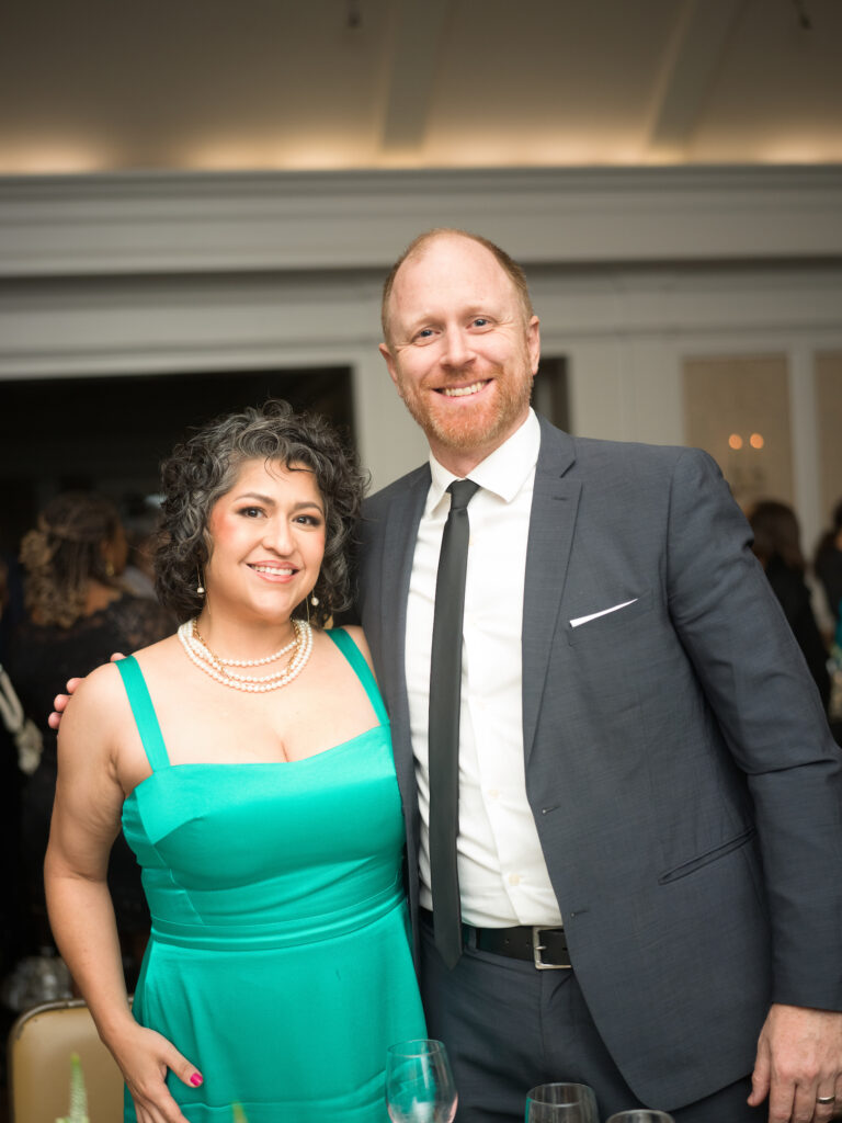 Incoming Miller Theatre Advisory Board managing director Claudia de Vasco and husband Gabriel Olson at the 100th anniversary celebration of Miller Outdoor Theatre. (Photo by Daniel Ortiz)