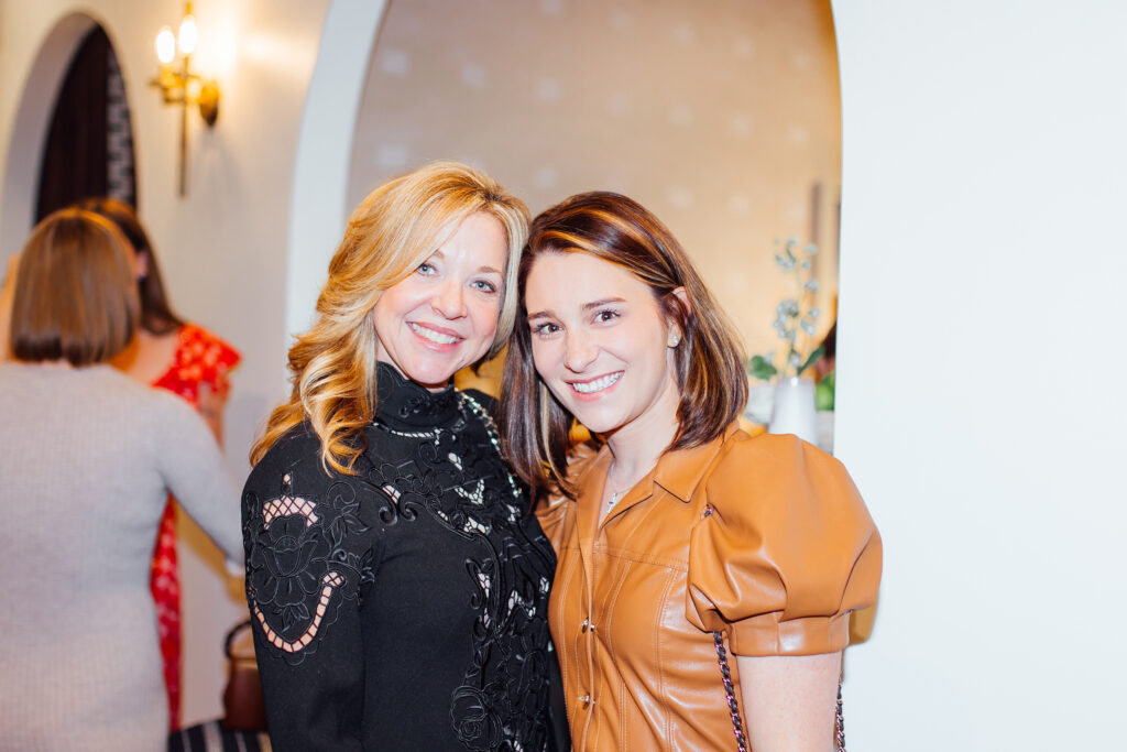 Julie Baker Finck, Morgan Colt at the Miron Crosby Houston pre-opening party. (Photo by Emma Umana)