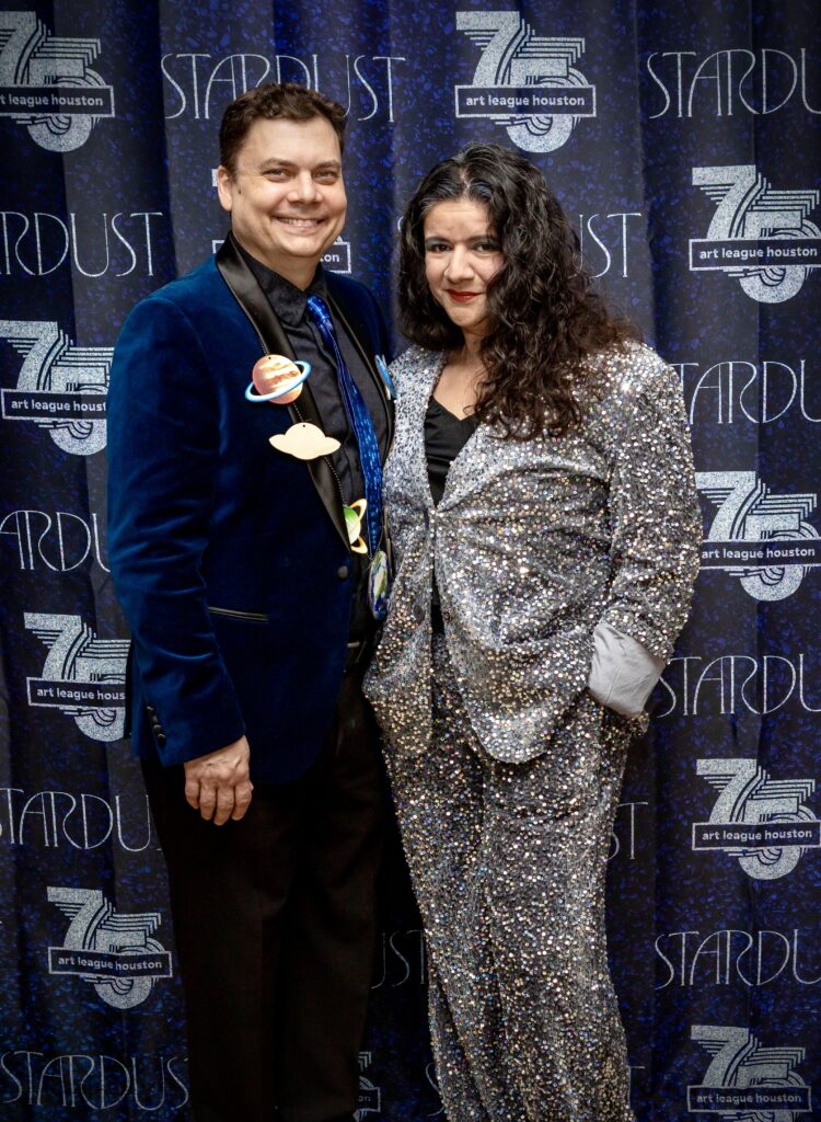 Stuart Krohn & Yvonne Aguirre at Art League Houston’s 75th Anniversary Gala (Photo by Alex Barber and Laura Burlton)
