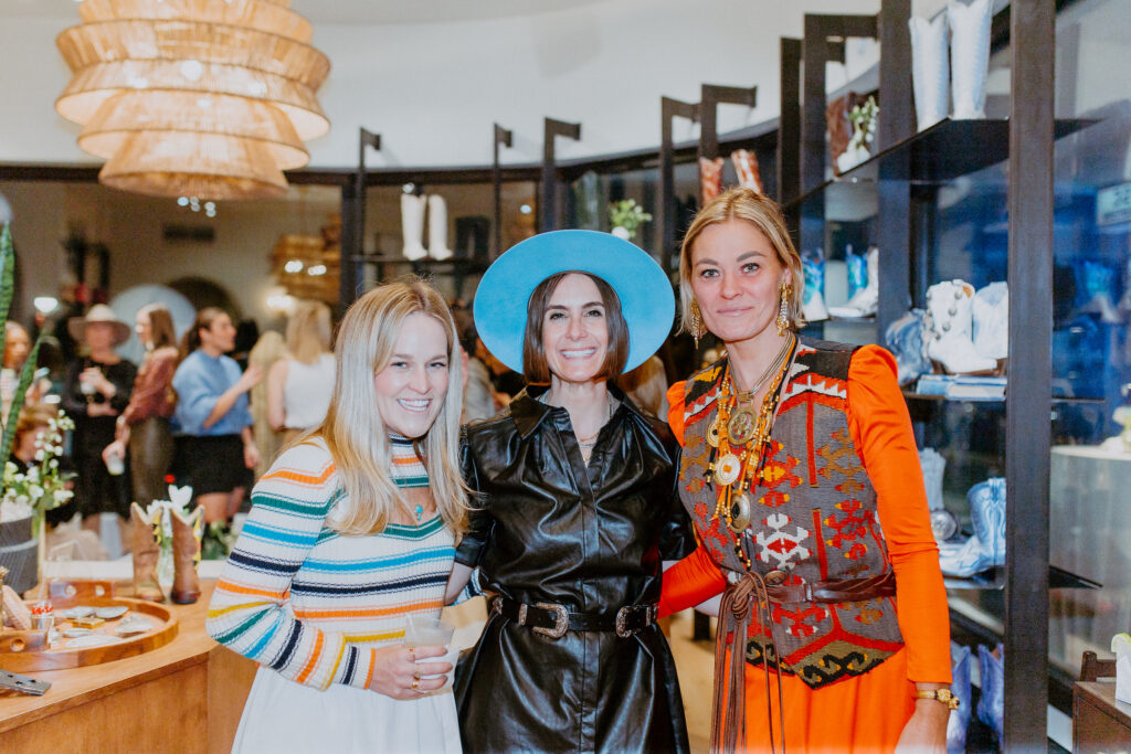 Lee Searcy, Jenny Weber, Allison Bagley at the Miron Crosby Houston pre-opening party. (Photo by Emma Umana)