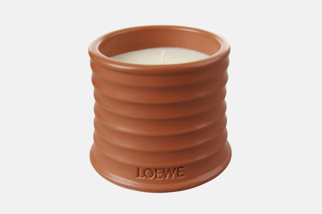 Loewe’s Juniper Berry small candle in brown, $110, available at MyTheresa.