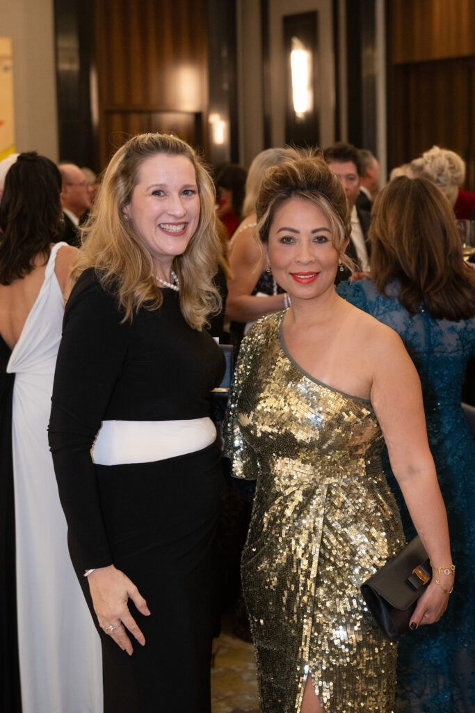 Mary McIntyre, Julie Phan Rose at the British American Foundation of Texas gala (Photo by Wilson Parish)