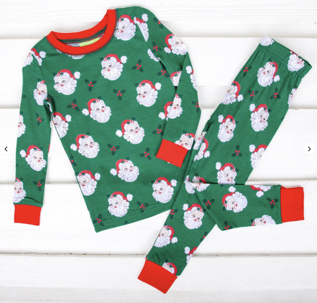Vintage Santa Green Pajamas, $32.99.