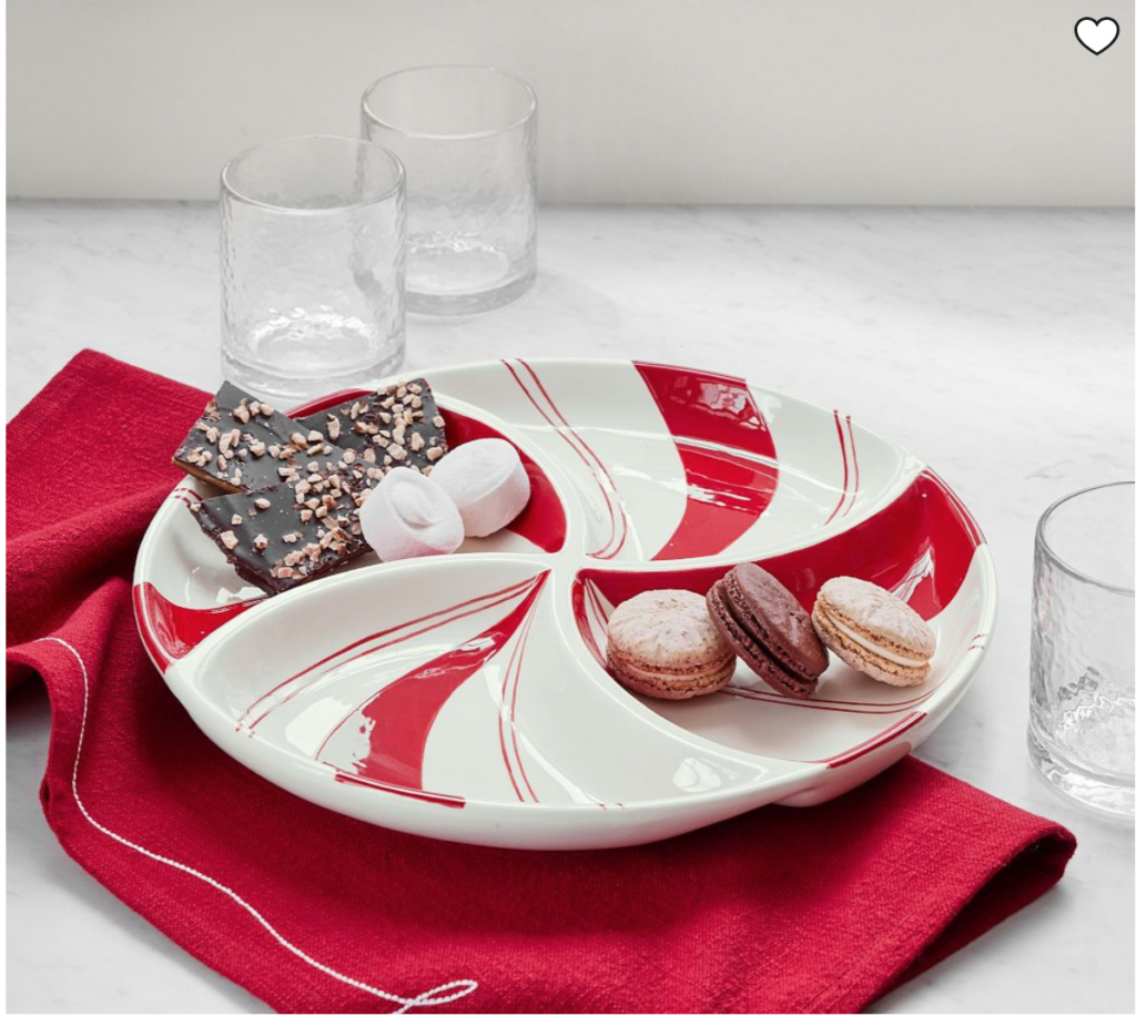 Pottery Barn's Peppermint multi-condiment container