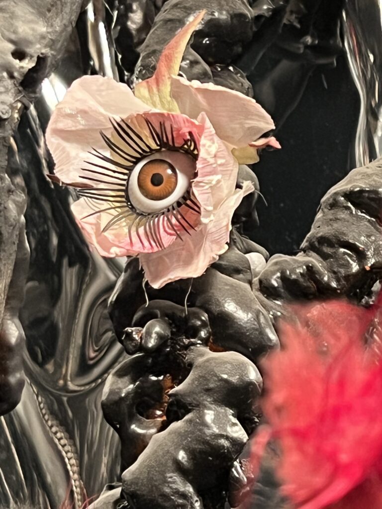 A Surreal detail of Ukrainian artist Yuliya Lanina's mechanized boxes for "The Sleep of Reason: The Fragmented Figure," on view for Sculpture Month Houston at Site Gallery, The Silos at Sawyer Yards (Photo CDA)