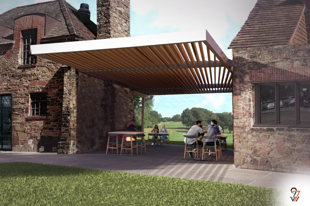 Golfers will enjoy the historic General's Quarter's and Carriage House as a new amenity at the turn. (Rendering by 97w)