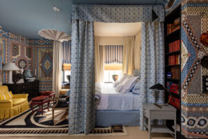 Peacock Alley bedding in a room by Mary McDonald for Kips Bay Decorator Show House New York 2023