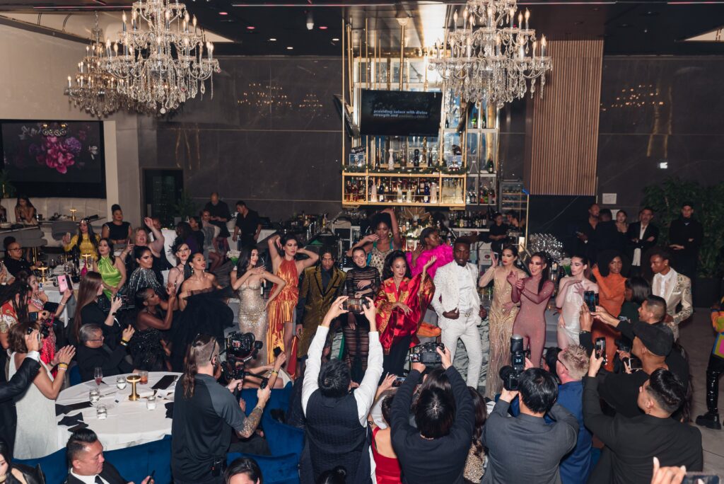 The party scene at Se7en at the 50th anniversary celebration of the fashion Battle of Versailles. (Photo by Torry Sledge)