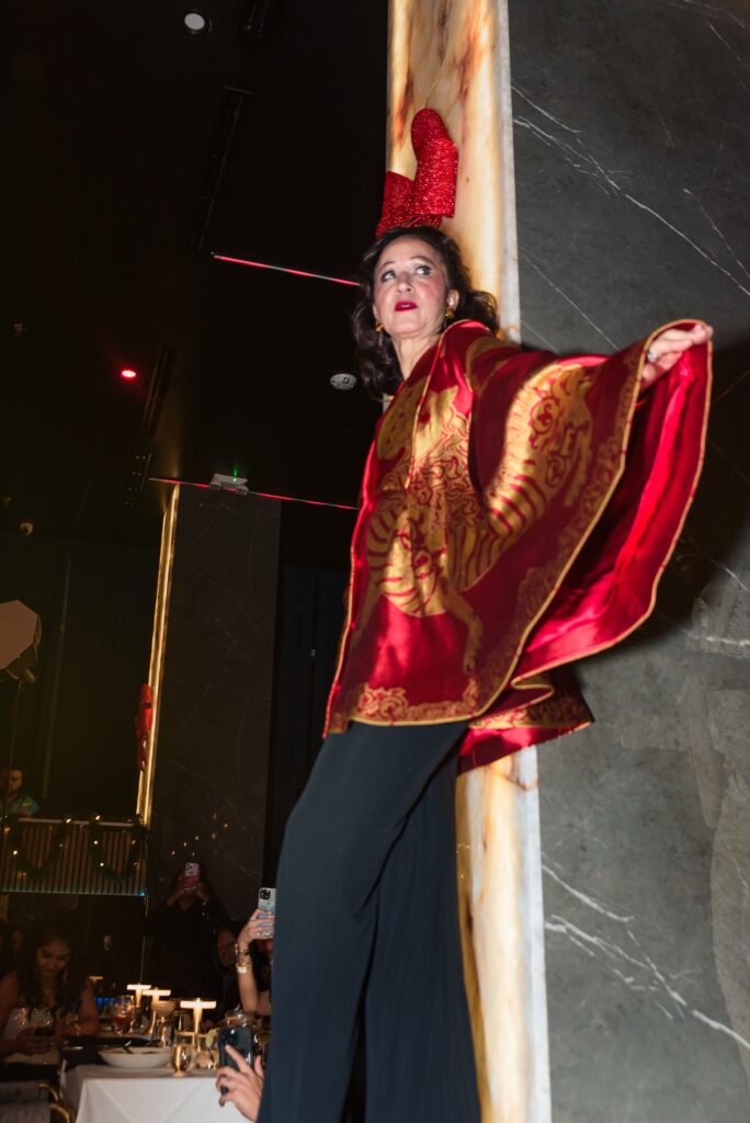 Pat Cleveland on the catwalk  at the 50th anniversary celebration of the fashion Battle of Versailles. (Photo by Torry Sledge)