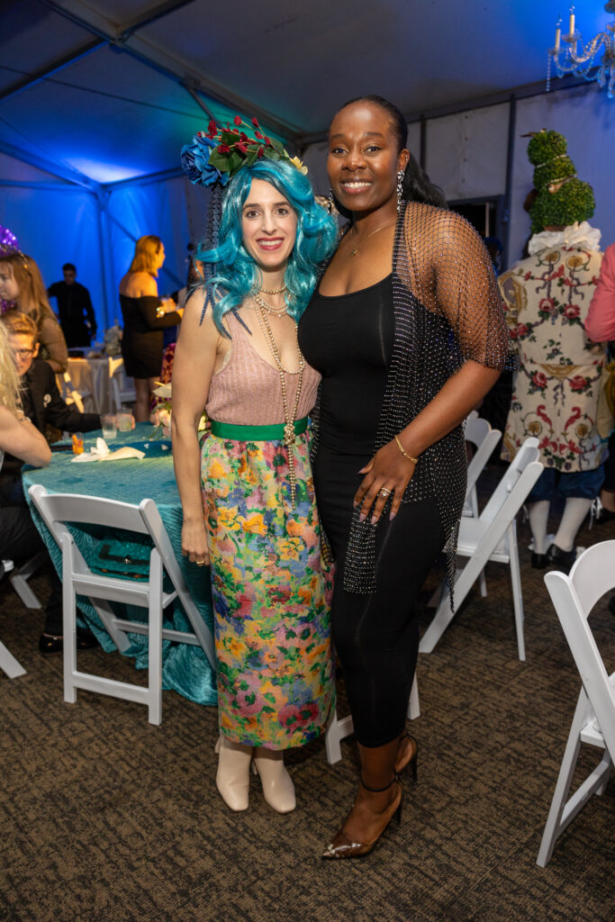 Adrienne Moeller, Kola Omotade at Lawndale Art Center Hair Ball  (Photo by Jenny Antill Clifton)