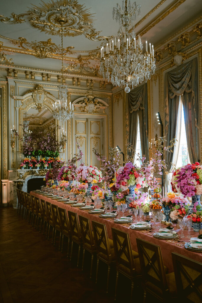 The Grand Salon of the Shangri-La Paris where Luca Somoza created a lavish birthday celebration for  Houstonian Sheridan Williams. (Photo by Le Secret D'Audrey, Audrey Neracoulis)
