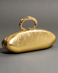 Bags – Molten Gold Bullet Minaudiere by Alexis Bittar is sculptural