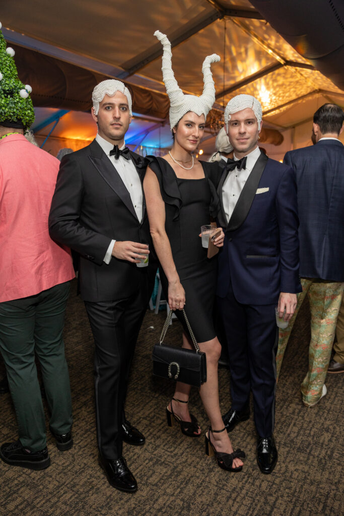 Chaselinn Chambers, Kathleen Sledge, Ryan MacMillan at Lawndale Art Center Hair Ball  (Photo by Jenny Antill Clifton)
