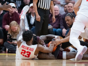 University of Houston Cougars defeated the Texas A&M University Aggies during the Halal Guys Showcase in the Toyota Center