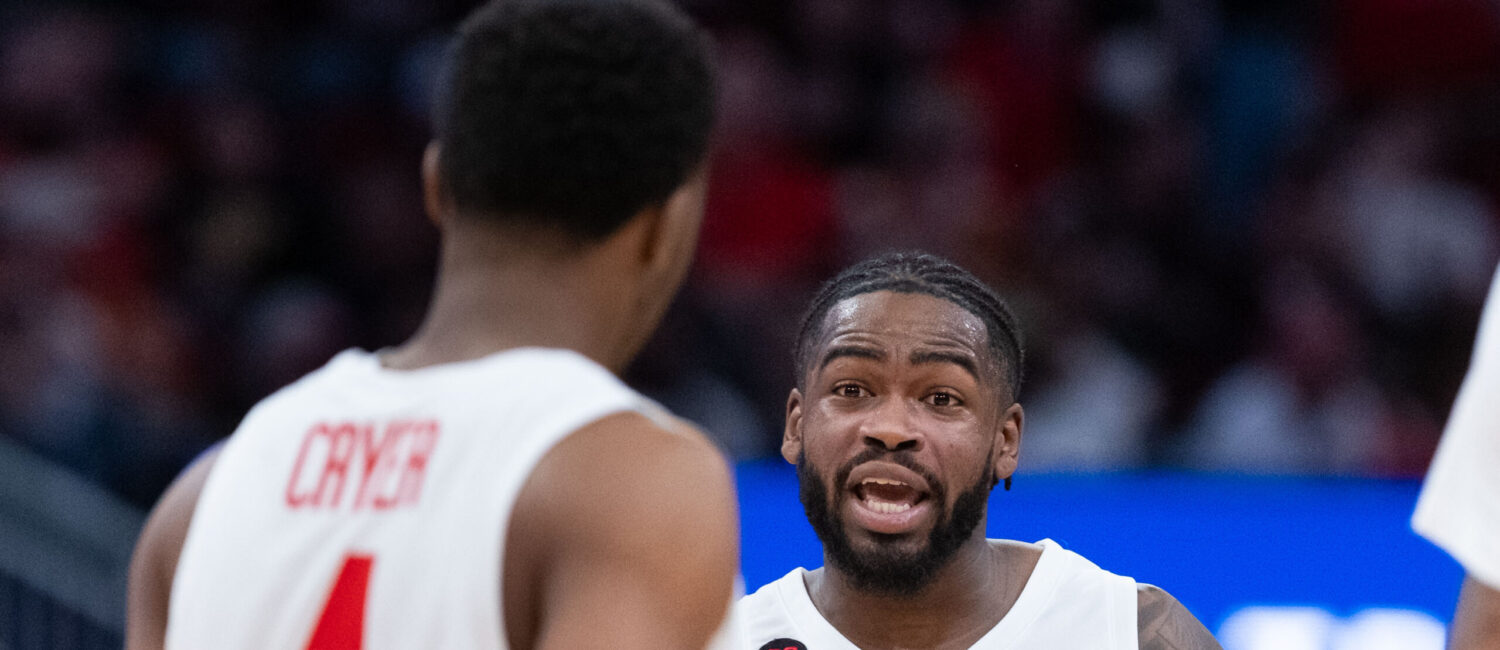 University of Houston's backcourt of LJ Cryer and Jamal Shead isas elite as they come in college basketball. (Photo by F. Carter Smith)