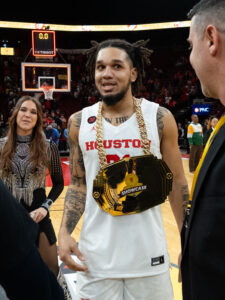 University of Houston Cougars defeated the Texas A&M University Aggies during the Halal Guys Showcase in the Toyota Center