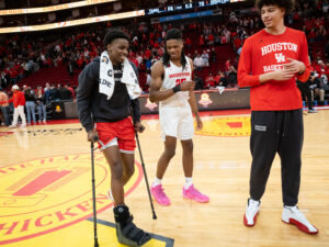 University of Houston Cougars defeated the Texas A&M University Aggies during the Halal Guys Showcase in the Toyota Center
