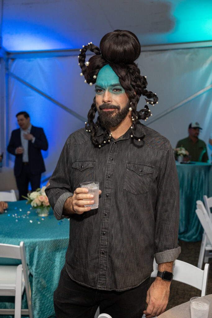 Coy Hunger at Lawndale Art Center Hair Ball  (Photo by Jenny Antill Clifton)