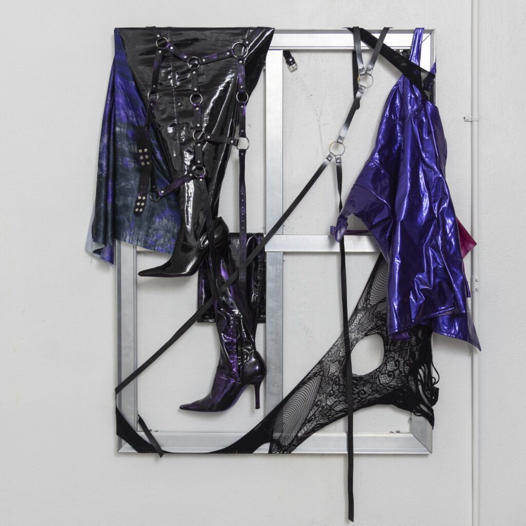 Preston Douglas' signature zipper painting, "The Tension in Total Surrender," 2022, was exhibited during Dallas Arts Month 2022. (Courtesy the artist)