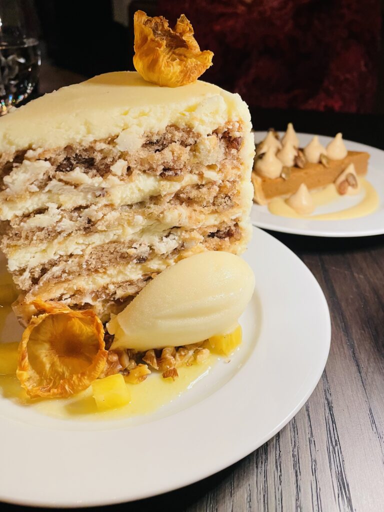 Hummingbird cake and sweet potato pie at Bricks and Horses. (Photo by Courtney Dabney)