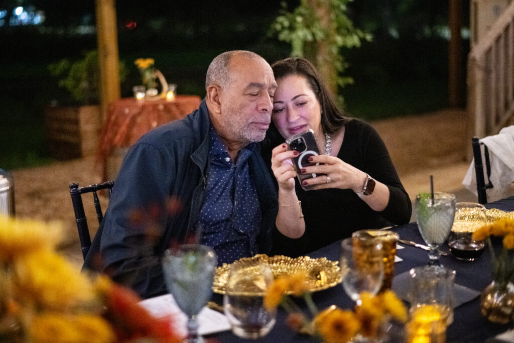 Dr. Esteban Miranda, Marian Cabanillas at the Delicious Alchemy dinner benefiting Recipe for Success (Photo by Michelle Watson)