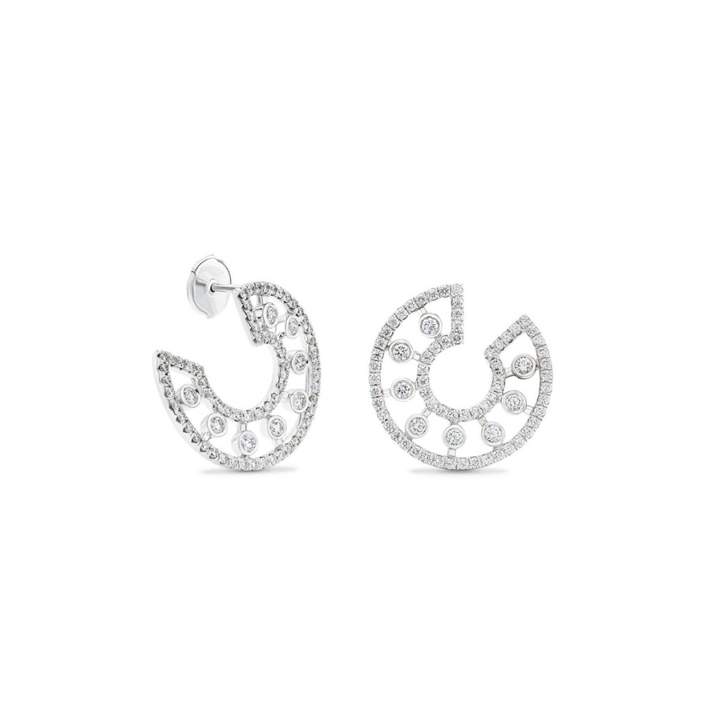 Dewdrop Hoop Earrings in White Gold - $8,100