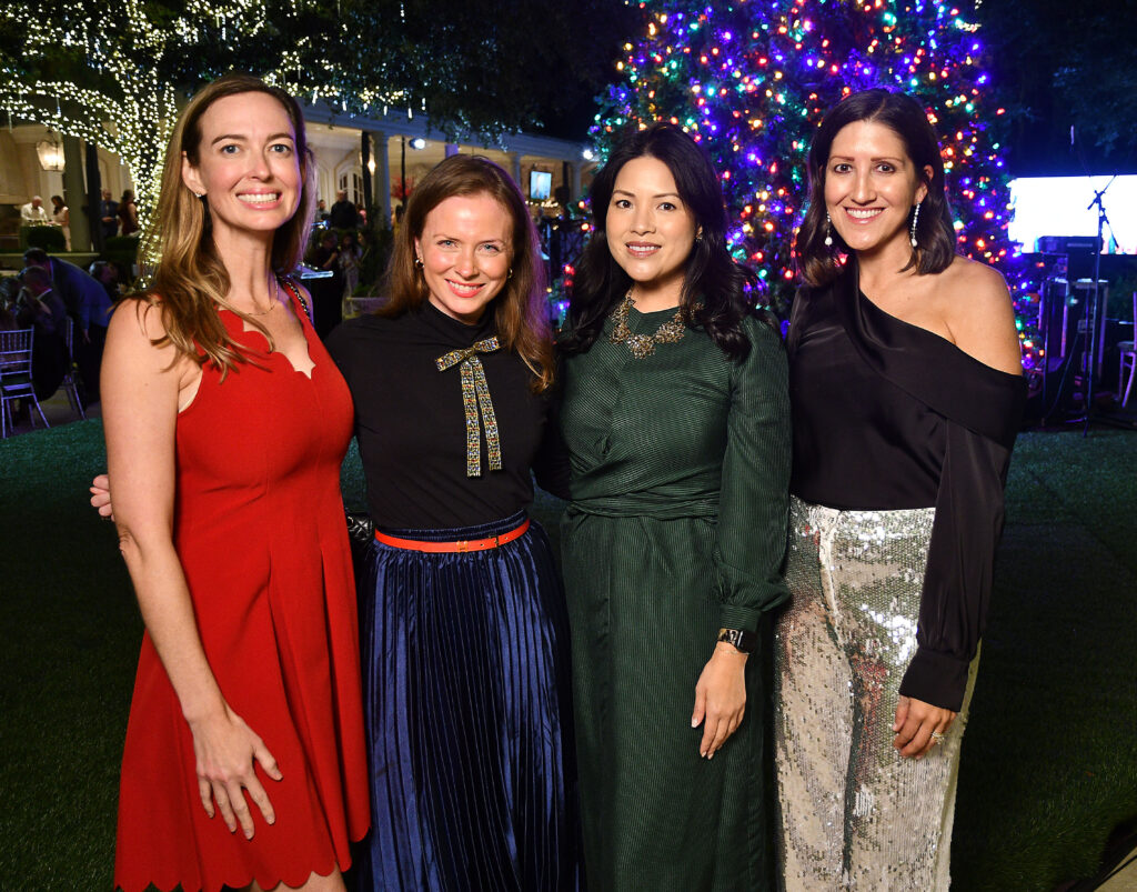 Ellen Sweet, Anne Lee Phillips, Nancy Bihlmaier, Caroline Brown at the annual Santa's Elves party benefiting MD Anderson Children's Cancer Hospital