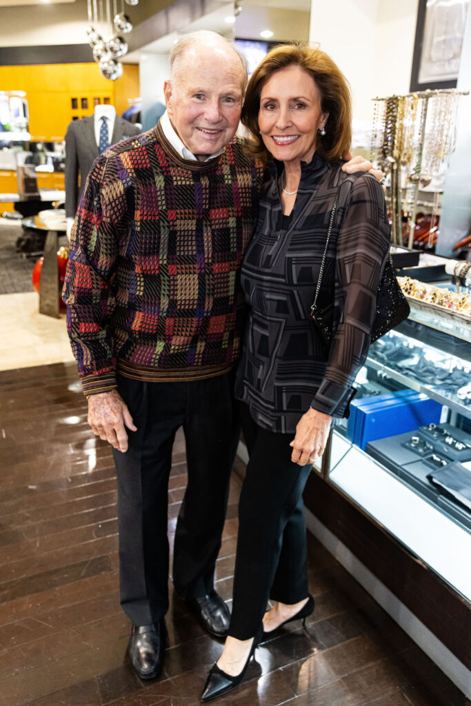 Don Sanders & Laura Moore at the Festari for Men holiday party and 30th anniversary celebration.  (Photo by Steven Traylor)