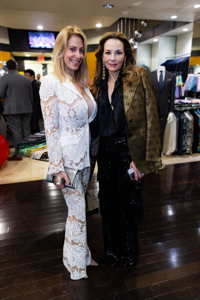 Jessica Meyer, Laurel Weinstein at the Festari for Men 30th anniversary fete and holiday party.   (Photo by Steven Traylor)
