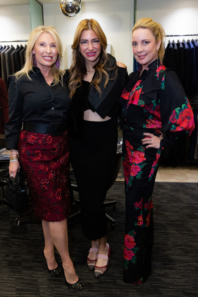 Tiffany Wong, Melissa Mithoff, Melissa Juneau at the Festari for Men 30th anniversary fete and holiday party.   (Photo by Steven Traylor)