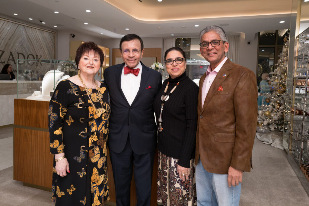 Helene & Dror Zadok, Ashley & Kevin Carmouche at the Zadok holiday party (Photo by Daniel Ortiz)