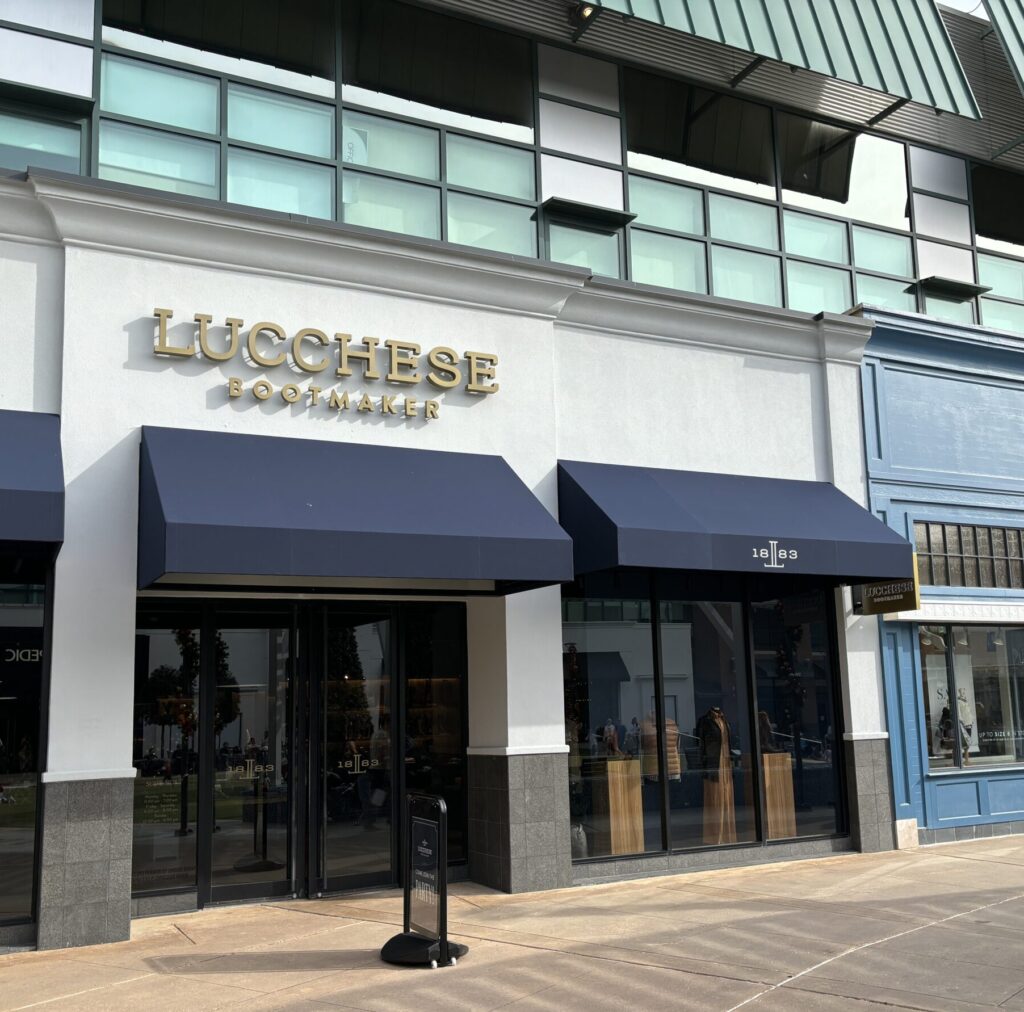 The new Lucchese store is in the outdoor plaza of The Woodlands Mall. (Photo by Laura Landsbaum)