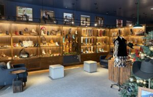 Women's boots, from short to tall, in many colors make the scene at Lucchese's new store in The Woodlands. (Photo by Laura Landsbaum)