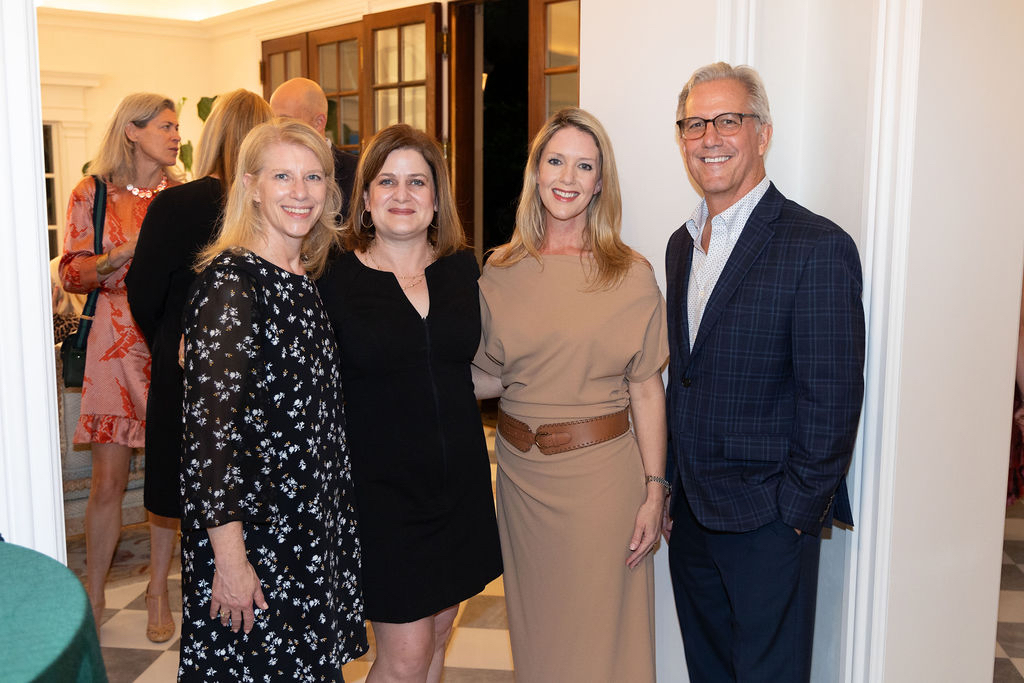 Jill Cumnock, Elizabeth Dacus, Leigh Danley, and Pat Staudt at the Sponsor Party for the 2023 Trains at NorthPark.