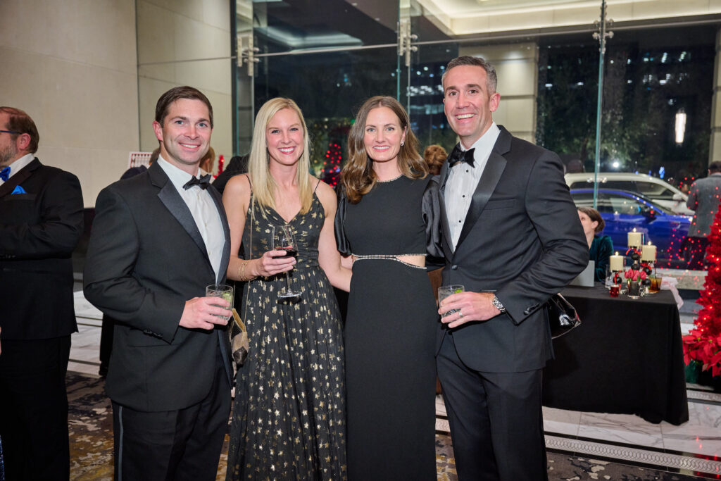 Jordan & Kaitlyn Zaiser, Kati & Parker Auld at the Spindletop Holiday Ball  (Photo by PWL Studios/Fulton Davenport)