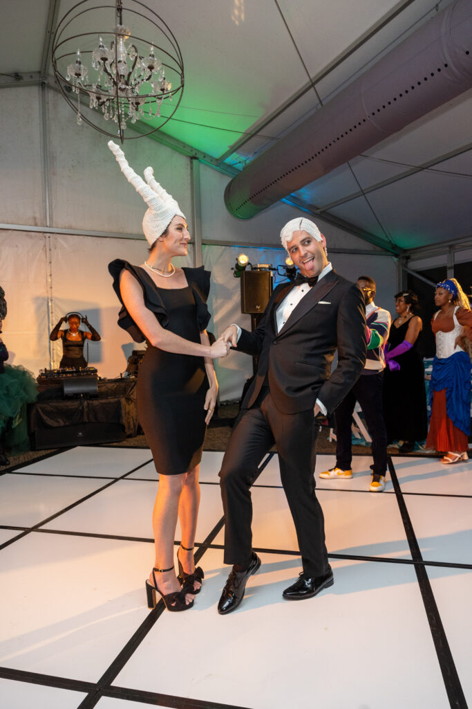 Kathleen Sledge, Chaselinn Chambers at Lawndale Art Center Hair Ball  (Photo by Jenny Antill Clifton)
