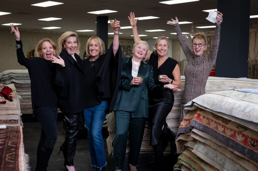 Girls just wanna have fun at the Turkish Rug Company showroom grand opening party benefiting the Salvation Army.